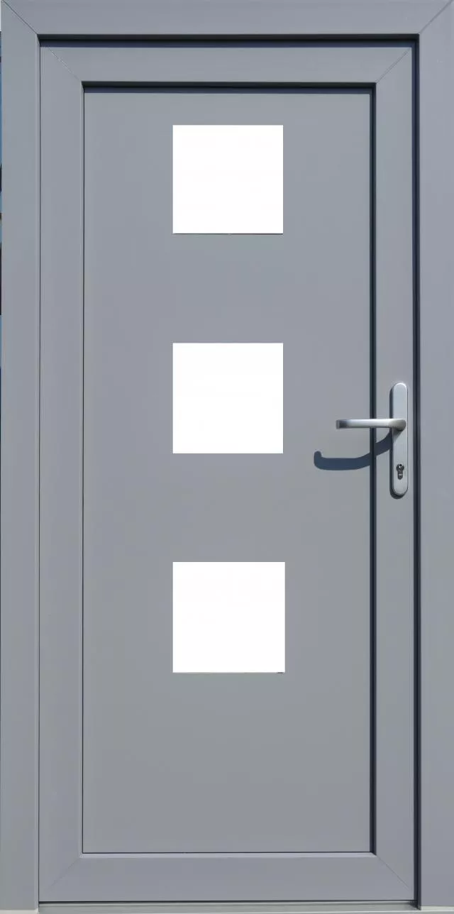 Haustüren rechts 108x207cm, Grau, 3 fach verriegelung
