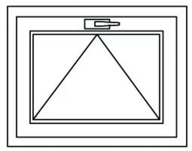 Fenster Einflügelige Kipp 90x45cm, Weiss - technický nákres