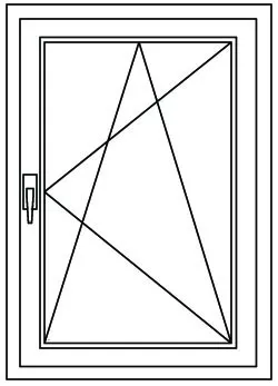 Fenster einflügelig, 90x90cm, DK, Golden Oak, Rechts - technický nákres