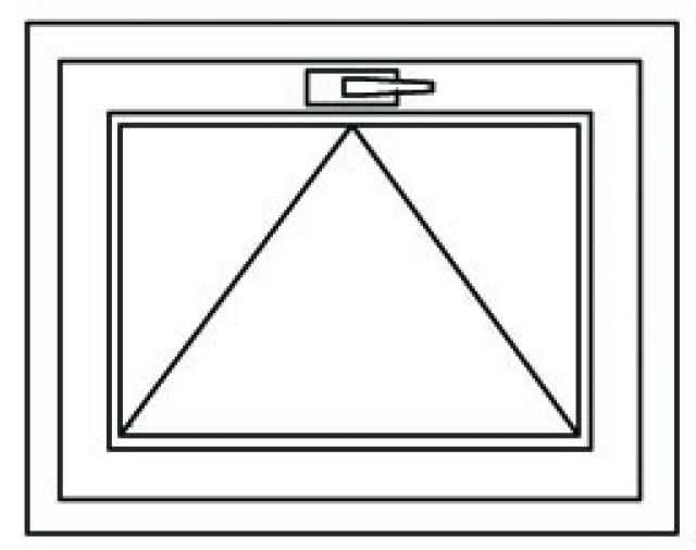 Fenster Einflügelige Kipp anthracit 168x90cm - technický nákres